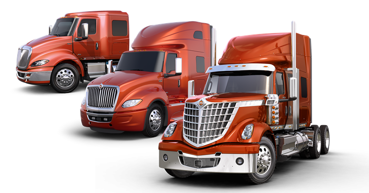 3 new red trucks