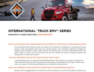 International Truck zero emissions FAQ's