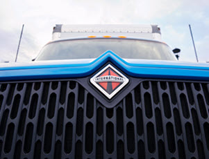 International Trucks logo on front of a semi